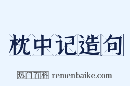 枕中记造句是什么意思的图片